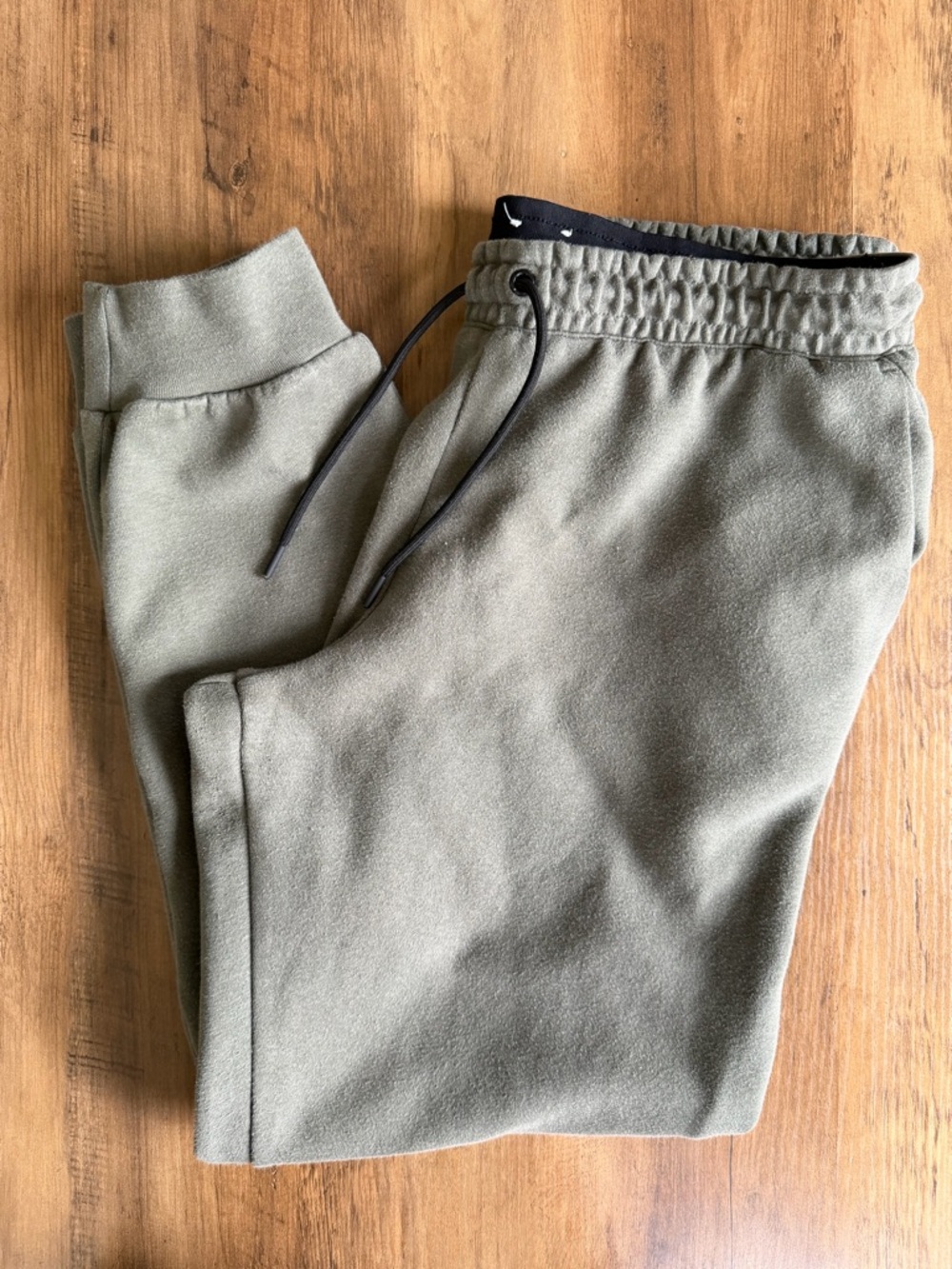 Men's Olive Green Fleece Jogger Pants L